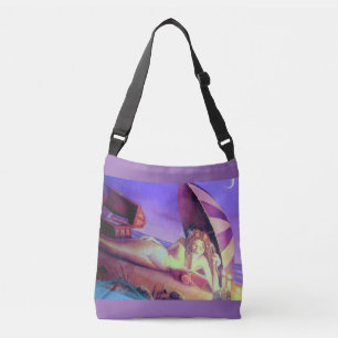 Bolso Cruzado playa que gandulea la lavanda de la sirena