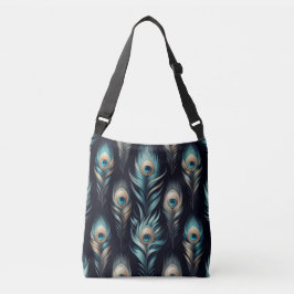 Bolso Cruzado Plumas de pavo real