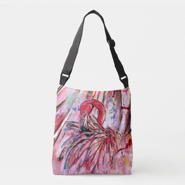 Bolso Cruzado Plumes au rose (Anverso)