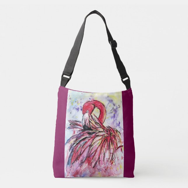 Bolso Cruzado Plumes au rose (Anverso)