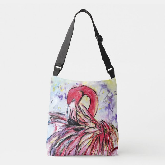 Bolso Cruzado Plumes au rose (Anverso)