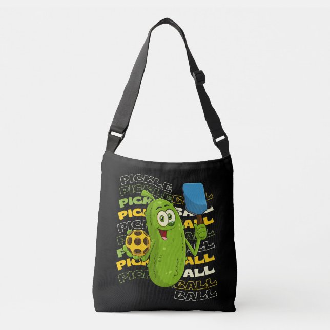 Bolso Cruzado ¡Poder De La Piel! Niños de Cute Pickleball (Anverso)