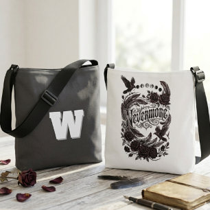 Bolso Cruzado Poema Cuervo Gótico Literario Romántico Oscuro