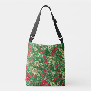 Bolso Cruzado Poinsettia Fir deja a Ribbons Navidades Florales  