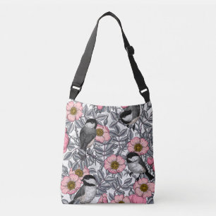 Bolso Cruzado Pollos en rosa silvestre, rosa y gris