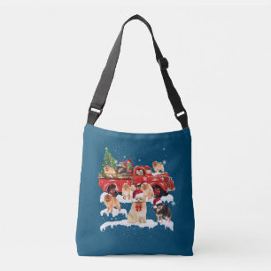 Bolso Cruzado Pomerania montando Camión Rojo Navidad Feliz Navid