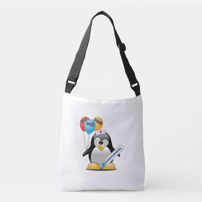 Bolso Cruzado Ponte bien pronto. Enfermera de pingüino. (Anverso)