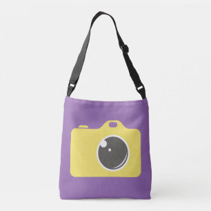 Bolso Cruzado Pop Art Cámara Amarilla Purple