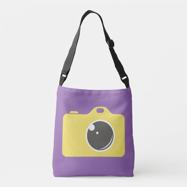Bolso Cruzado Pop Art Cámara Amarilla Purple (Reverso)