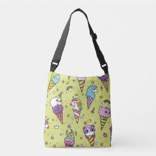 Bolso Cruzado Pop Cute Ice Cream: Patrón Animal