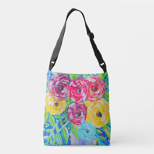 Bolso Cruzado Pop de Petals - Tote floral brillante por J. Alexa (Reverso)