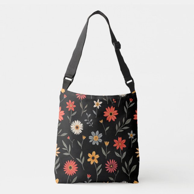 Bolso Cruzado Popular Colección de flores de época (Anverso)