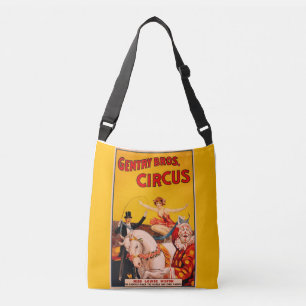 Bolso Cruzado Poster del intérprete de circo de color vintage