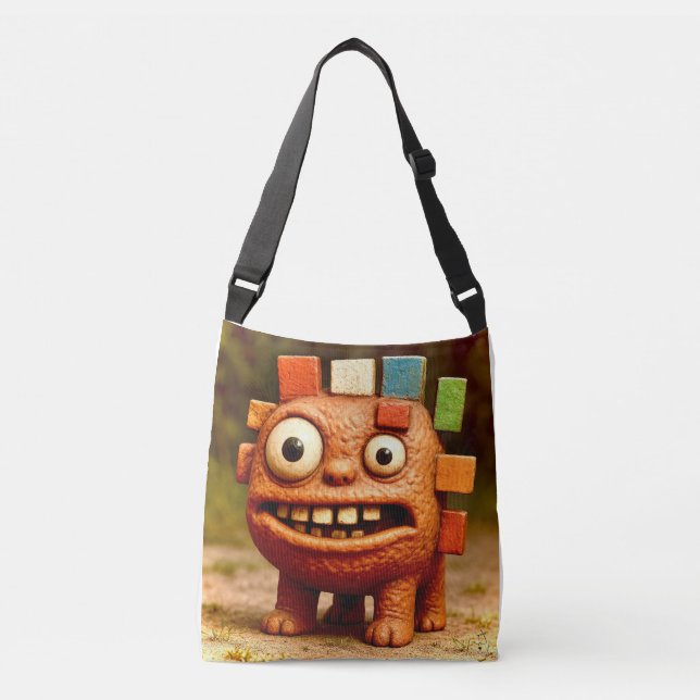Bolso Cruzado Poster del Monstruo del Bloque Arcoiris - Amigos I (Anverso)