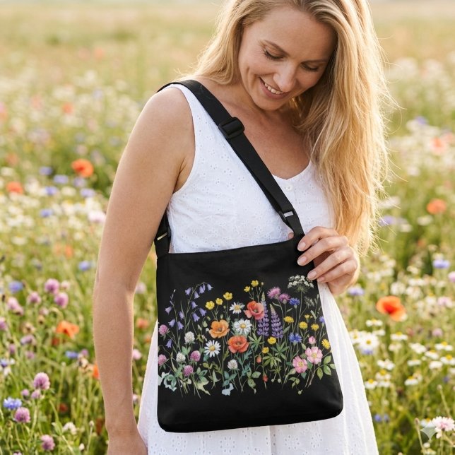 Bolso Cruzado Prado de flores silvestres acuarelas.  (Subido por el creador)