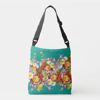 Bolso Cruzado Primrosis coloridas Cute Primavera Floral Personal