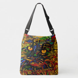 Bolso Cruzado Prin de arte de gato colorido