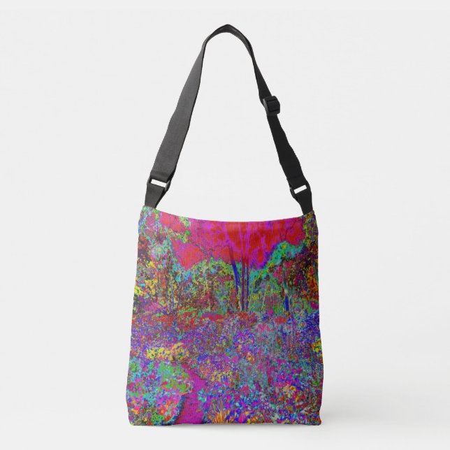 Bolso Cruzado Psicodelismo Impresionista Paisaje Jardín (Anverso)