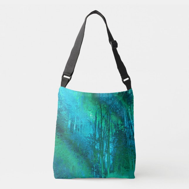 Bolso Cruzado Psychedelic Forest (turquoise-spring green) (Anverso)