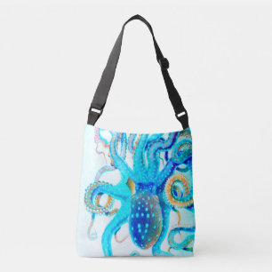 Bolso Cruzado Pulpo colorido azul