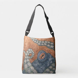 Bolso Cruzado Pulpo pintado a mano