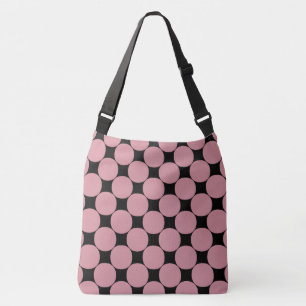 Bolso Cruzado Punto de polka rosa moderno y elegante