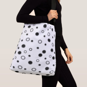 Bolso Cruzado Puntos de Polka Blanco Negro
