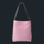 Bolso Cruzado Puntos de polka rosado Rosa<br><div class="desc">Un bello tono rosa con un toque de color rosa que lo hace más oscuro para nombres más brillantes y claros.    Algunos de los productos también incorporan puntos de polka rosa y blanco.   Son un lienzo en blanco listo para tu texto o imagen.</div>