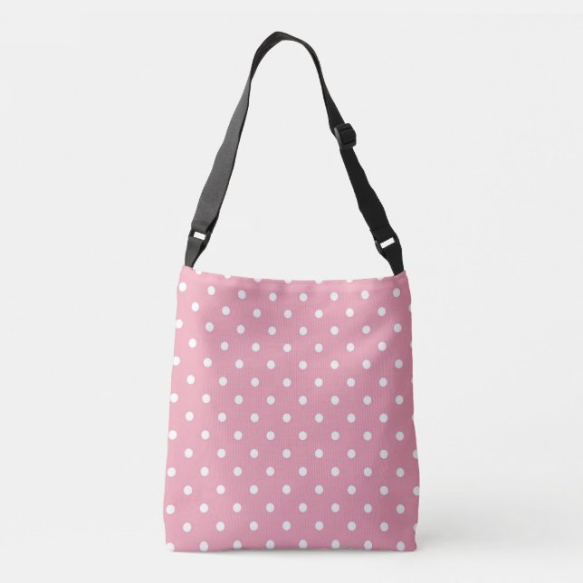 Bolso Cruzado Puntos de polka rosado Rosa (Reverso)