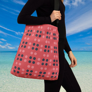 Bolso Cruzado Puntos decorativos en rosa y gris