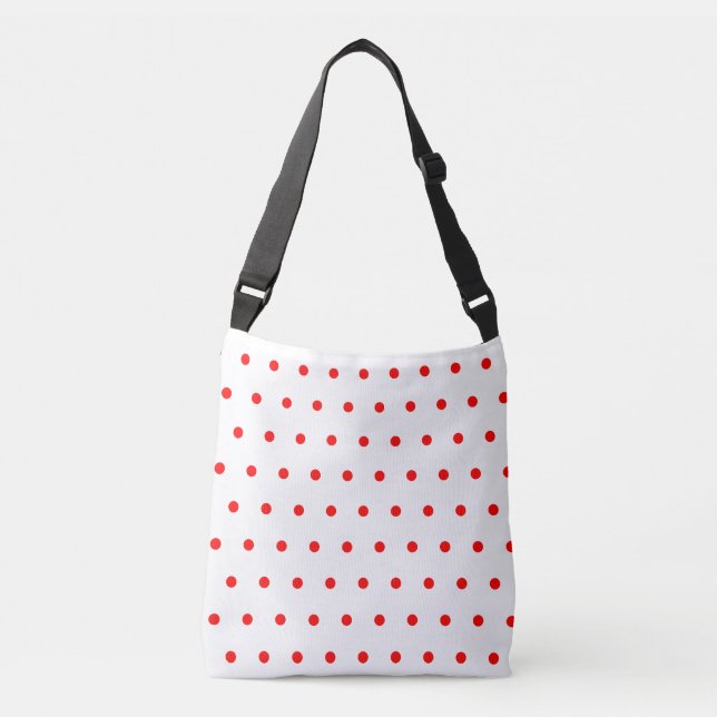 Bolso Cruzado Puntos geométricos del Polka rojo blanco (Anverso)