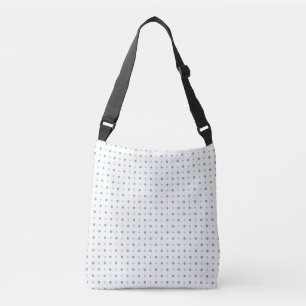 Bolso Cruzado puntos turquesa, beige y blanco