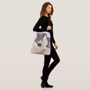 BOLSO CRUZADO PURO DE TOTE CUTÁNEO CAT ART KITTEN