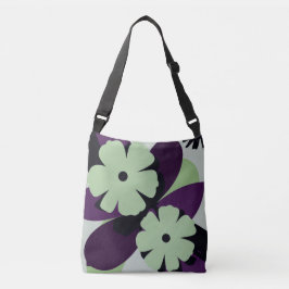 Bolso Cruzado Purple Botanical Floral Tote Bag – Modern Design