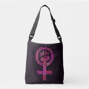 Bolso Cruzado Púrpura feminista del puño del poder de la mujer
