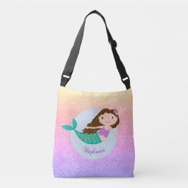 Bolso Cruzado Purpurina de arcoiris con sirena suave personaliza