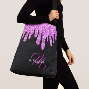 Bolso Cruzado Purpurina de espárragos de goteo Monograma negro r