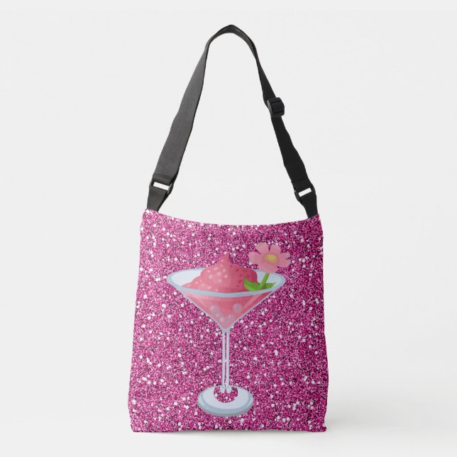 Bolso Cruzado Purpurina de Flower Cocktail Faux (Anverso)