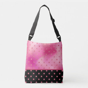 Bolso Cruzado Purpurina de puntos de polka en tonos rosados y ne