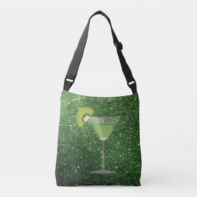 Bolso Cruzado Purpurina Green Cocktail con Kiwi Faux (Anverso)