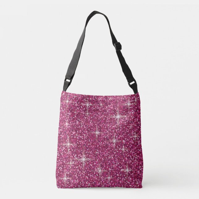 Bolso Cruzado Purpurina iridiscente rosado (Reverso)