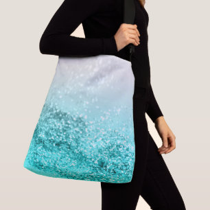 Bolso Cruzado Purpurina oceánico Verde azulado Aqua Plateado #1