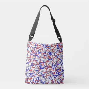 Bolso Cruzado Purpurina Roja Blanca Azul Patriótica