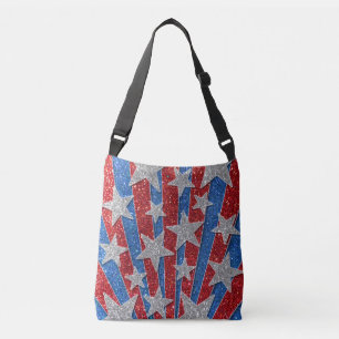 Bolso Cruzado Purpurina rojo blanco y azul Estados Unidos Estrel