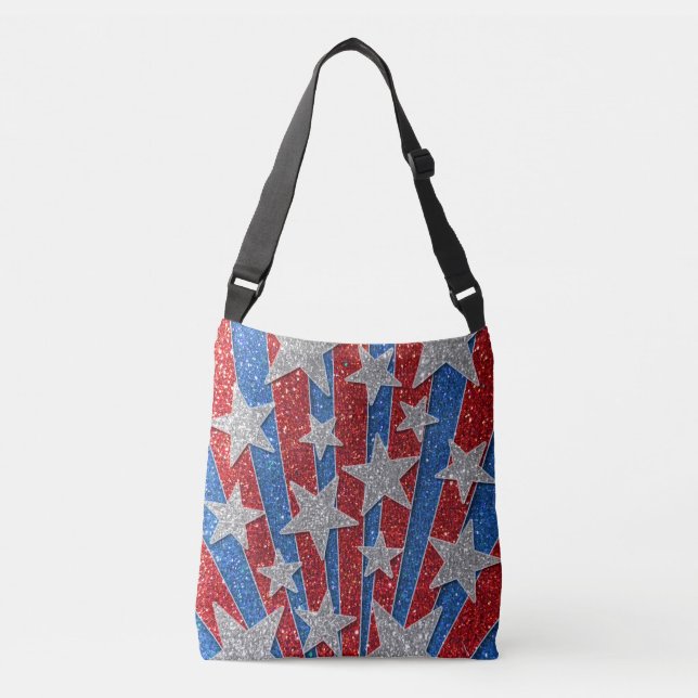 Bolso Cruzado Purpurina rojo blanco y azul Estados Unidos Estrel (Anverso)