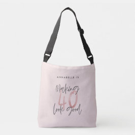Bolso Cruzado purpurina rosa brillante moderno con estilo 40 año