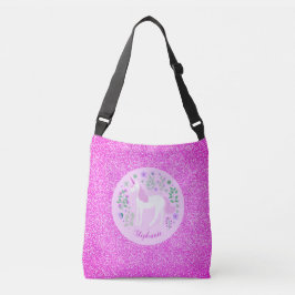 Bolso Cruzado Purpurina rosa de Unicorn personalizado