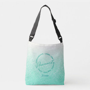 Bolso Cruzado Purpurina verde personalizado Tote Bag