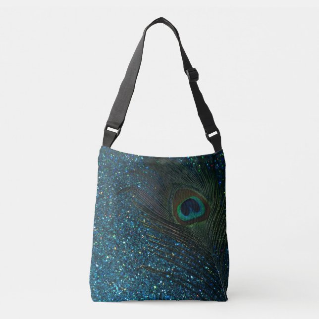 Bolso Cruzado Purpurinoso Aqua Peacock (Anverso)