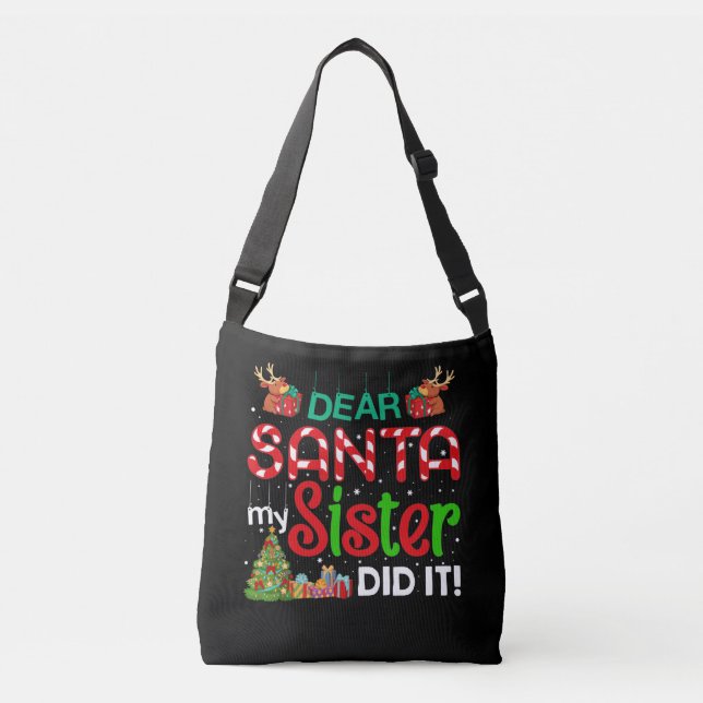 Bolso Cruzado Querido Santa Mi Hermana Lo Hizo Navidades (Anverso)